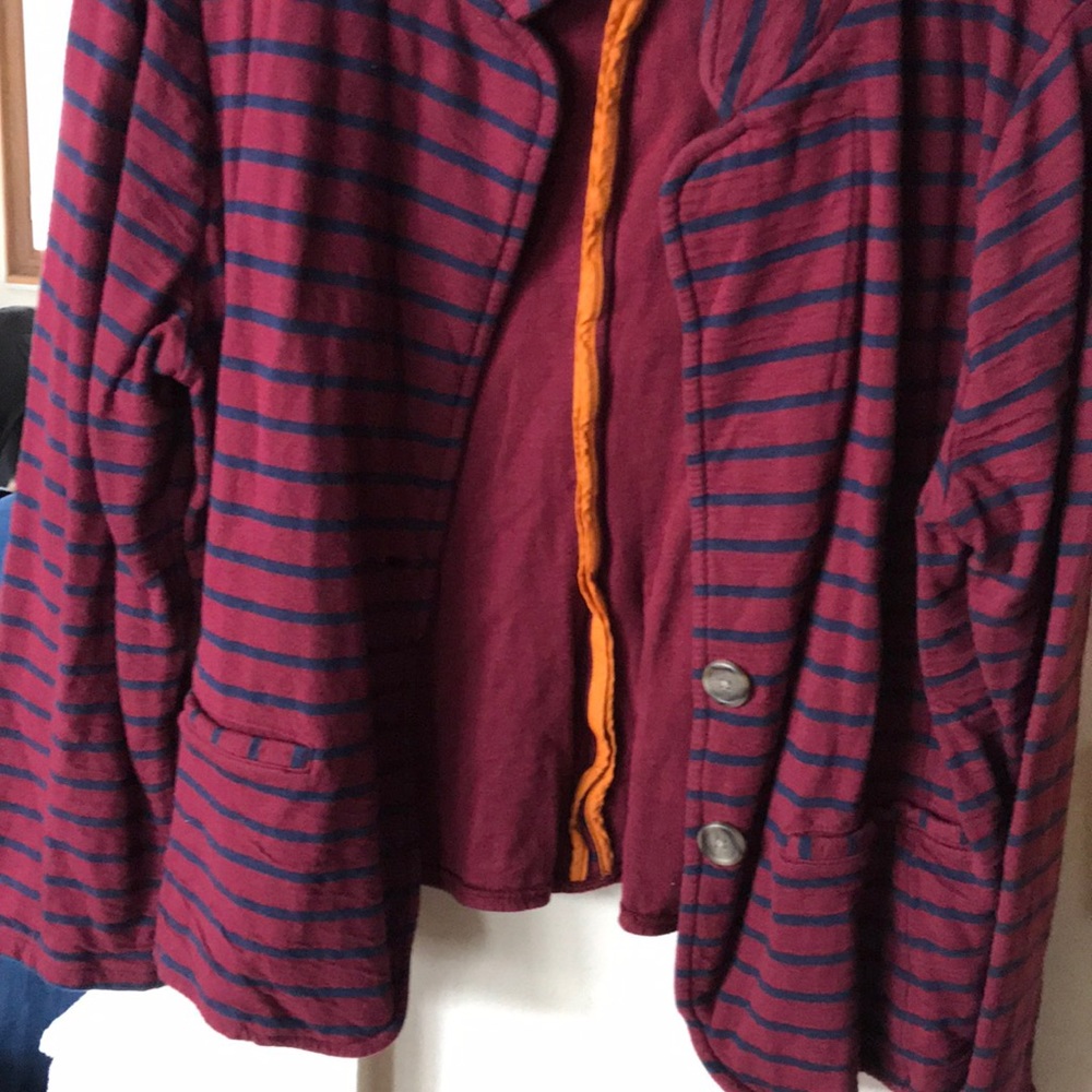 Maroon and navy striped jacket